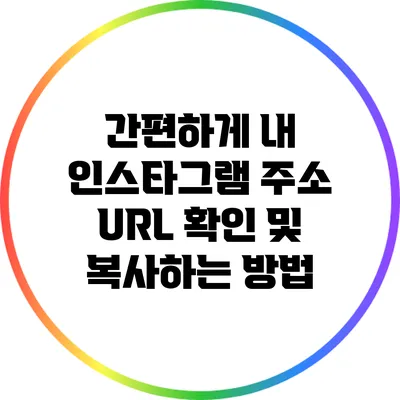 간편하게 내 인스타그램 주소 URL 확인 및 복사하는 방법