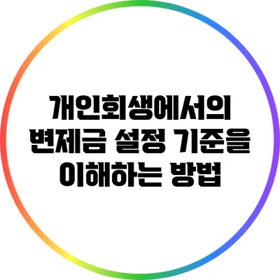 개인회생에서의 변제금 설정 기준을 이해하는 방법