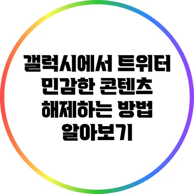 갤럭시에서 트위터 민감한 콘텐츠 해제하는 방법 알아보기