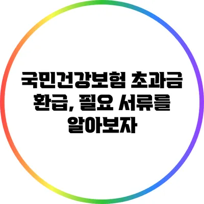 국민건강보험 초과금 환급, 필요 서류를 알아보자