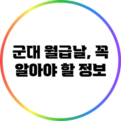 군대 월급날, 꼭 알아야 할 정보