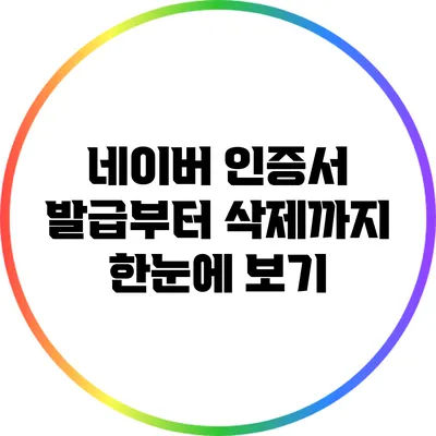 네이버 인증서: 발급부터 삭제까지 한눈에 보기