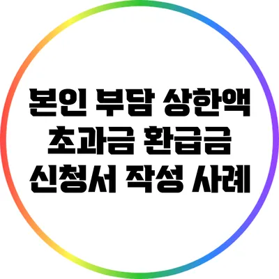 본인 부담 상한액 초과금 환급금 신청서 작성 사례