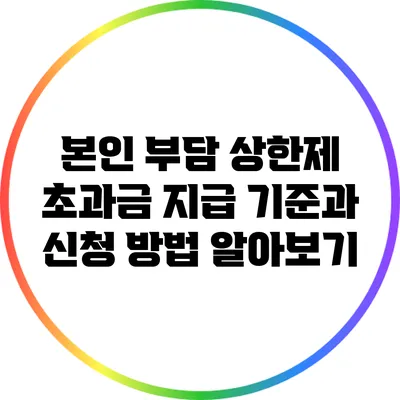 본인 부담 상한제 초과금 지급 기준과 신청 방법 알아보기