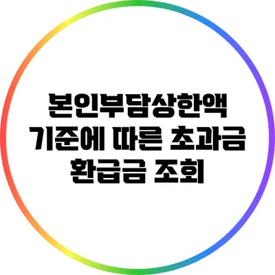 본인부담상한액 기준에 따른 초과금 환급금 조회