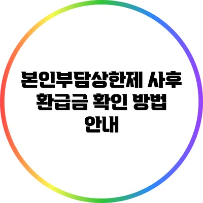 본인부담상한제 사후 환급금 확인 방법 안내