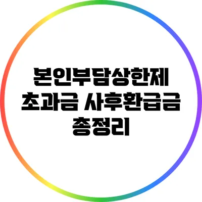 본인부담상한제 초과금 사후환급금 총정리