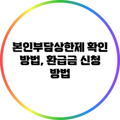 본인부담상한제 확인 방법, 환급금 신청 방법
