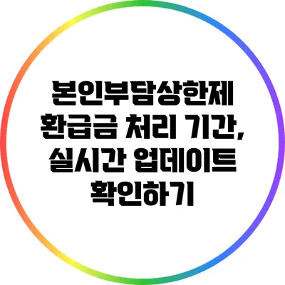 본인부담상한제 환급금 처리 기간, 실시간 업데이트 확인하기