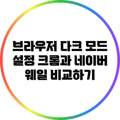 브라우저 다크 모드 설정: 크롬과 네이버 웨일 비교하기