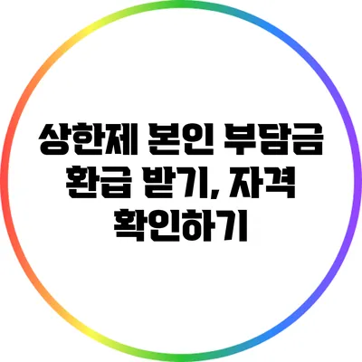 상한제 본인 부담금 환급 받기, 자격 확인하기