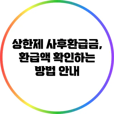 상한제 사후환급금, 환급액 확인하는 방법 안내