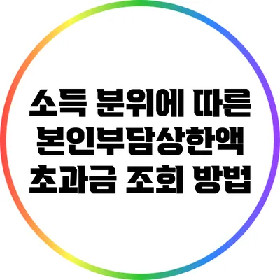 소득 분위에 따른 본인부담상한액 초과금 조회 방법