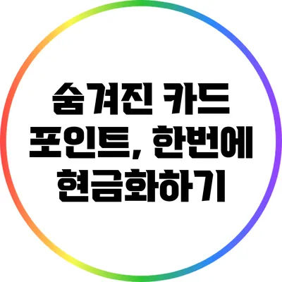 숨겨진 카드 포인트, 한번에 현금화하기