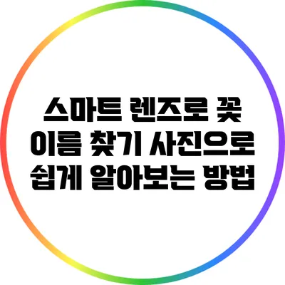 스마트 렌즈로 꽃 이름 찾기: 사진으로 쉽게 알아보는 방법