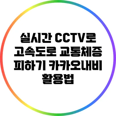 실시간 CCTV로 고속도로 교통체증 피하기: 카카오내비 활용법