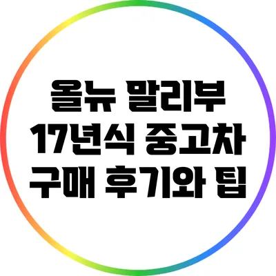 올뉴 말리부 17년식 중고차 구매 후기와 팁