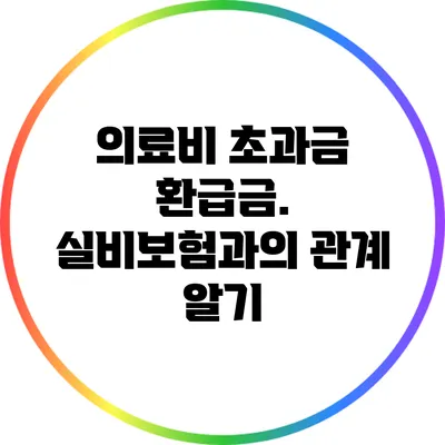 의료비 초과금 환급금. 실비보험과의 관계 알기
