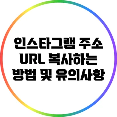 인스타그램 주소 URL 복사하는 방법 및 유의사항