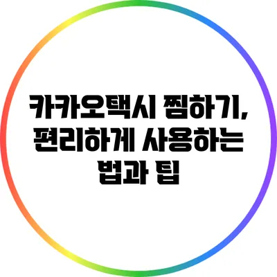 카카오택시 찜하기, 편리하게 사용하는 법과 팁