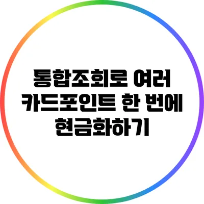 통합조회로 여러 카드포인트 한 번에 현금화하기