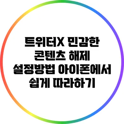 트위터X 민감한 콘텐츠 해제 설정방법: 아이폰에서 쉽게 따라하기