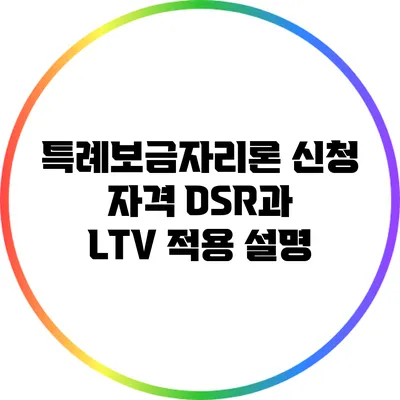 특례보금자리론 신청 자격: DSR과 LTV 적용 설명