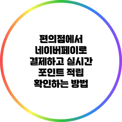 편의점에서 네이버페이로 결제하고 실시간 포인트 적립 확인하는 방법