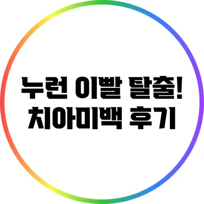 누런 이빨 탈출! 치아미백 후기