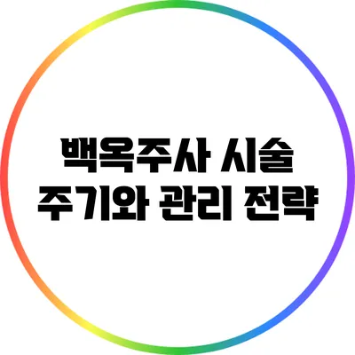 백옥주사 시술 주기와 관리 전략