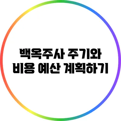 백옥주사 주기와 비용: 예산 계획하기