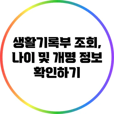 생활기록부 조회, 나이 및 개명 정보 확인하기