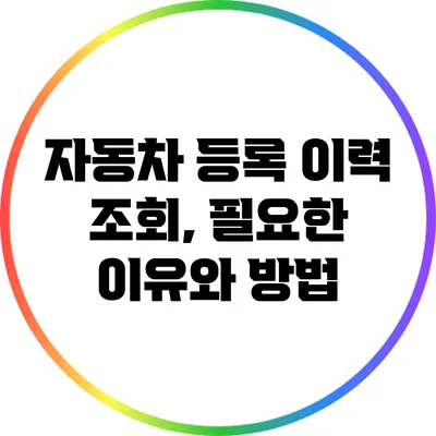 자동차 등록 이력 조회, 필요한 이유와 방법
