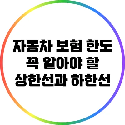 자동차 보험 한도: 꼭 알아야 할 상한선과 하한선