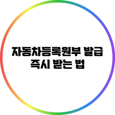 자동차등록원부 발급 즉시 받는 법