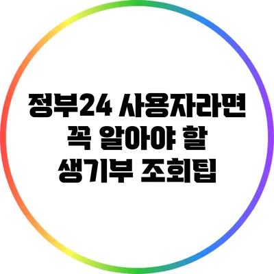 정부24 사용자라면 꼭 알아야 할 생기부 조회팁