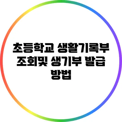 초등학교 생활기록부 조회및 생기부 발급 방법