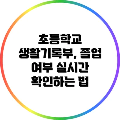 초등학교 생활기록부, 졸업 여부 실시간 확인하는 법
