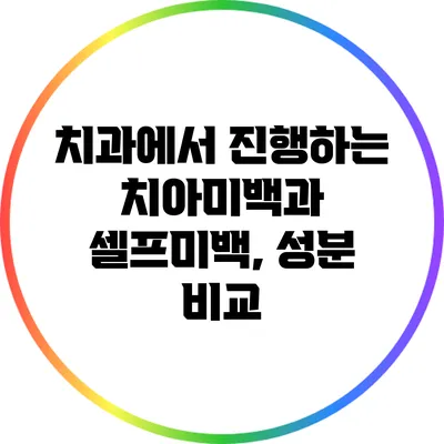 치과에서 진행하는 치아미백과 셀프미백, 성분 비교