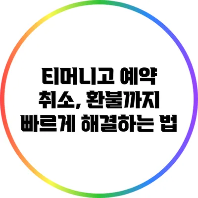 티머니고 예약 취소, 환불까지 빠르게 해결하는 법