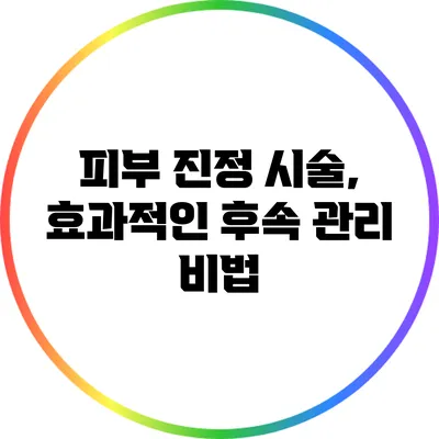 피부 진정 시술, 효과적인 후속 관리 비법