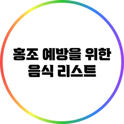 홍조 예방을 위한 음식 리스트
