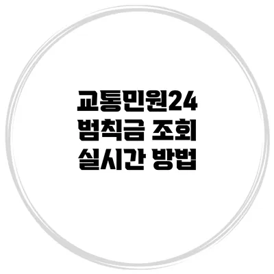 교통민원24 범칙금 조회 실시간 방법