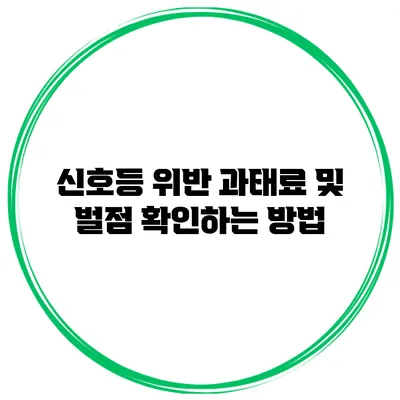 신호등 위반 과태료 및 벌점 확인하는 방법