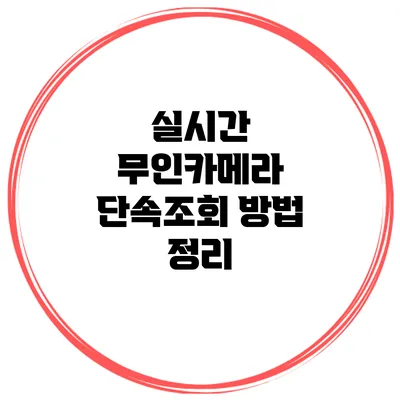 실시간 무인카메라 단속조회 방법 정리