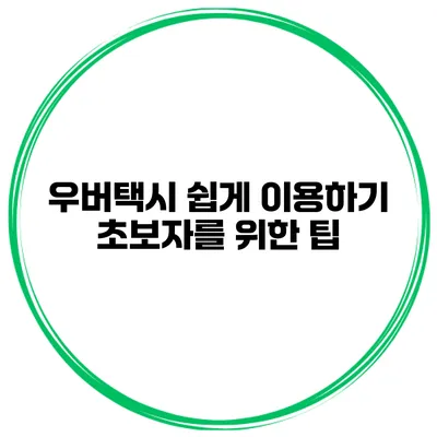 우버택시 쉽게 이용하기 초보자를 위한 팁