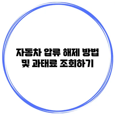자동차 압류 해제 방법 및 과태료 조회하기