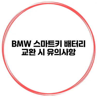 BMW 스마트키 배터리 교환 시 유의사항