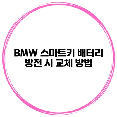 BMW 스마트키 배터리 방전 시 교체 방법