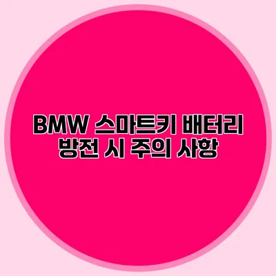 BMW 스마트키 배터리 방전 시 주의 사항